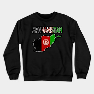 Free Afghanistan - Afghanistan Flag and Map Crewneck Sweatshirt